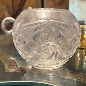 Vintage Clear Cut Glass Art Bowl